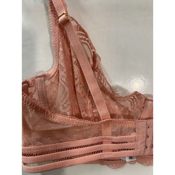 Guoeappa Womans Lace Bra Size 38DD Peach‎ Sexy Coquette - Picture 9 of 11